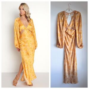 Jen's Pirate Booty Electro Floral Sonora Dress in Sunshine Yellow Peach Size S